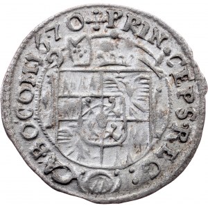 Charles II. of Liechtenstein-Kastelkorn, 3 Kreuzer 1670, Kremsier