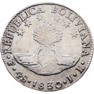 Bolivia, 4 Soles 1830, PTS JL