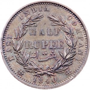British India, 1/2 Rupee 1840