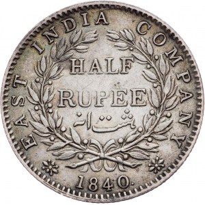 British India, 1/2 Rupee 1840, Bombay