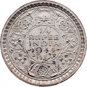 British India, 1/4 Rupee 1944, Bombay, diamond