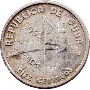 Cuba, 10 Centavos 1952, Philadelphia