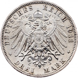 Germany, 3 Mark 1911, D, Munich
