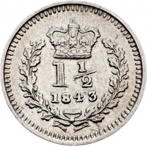 Great Britain, 1 1/2 Pence 1843, London