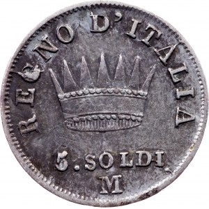 Italy, 5 Soldi 1811, M, Milan