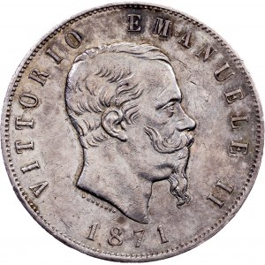 Italy, 5 Lire 1871, Milan