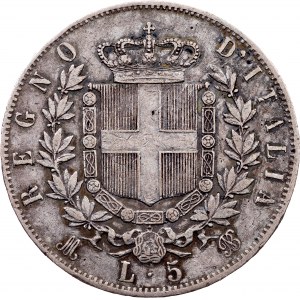 Italy, 5 Lire 1874, Milan