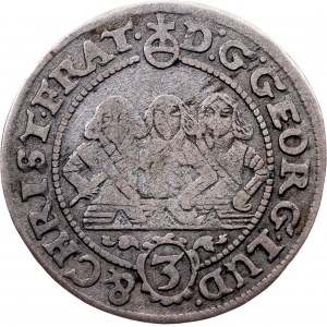 Georg II., Ludwig IV., Christian, 3 Kreuzer 1657, EW