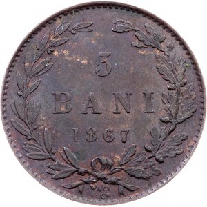 Romania, 5 Bani 1867, WATT & Co