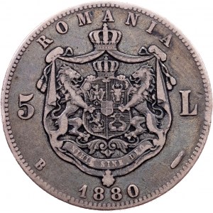 Romania, 5 Lei 1880, Bucharest