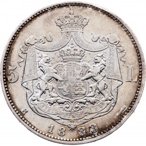 Romania, 5 Lei 1883, B