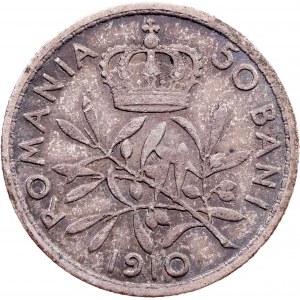 Romania, 50 Bani 1910, Brussels