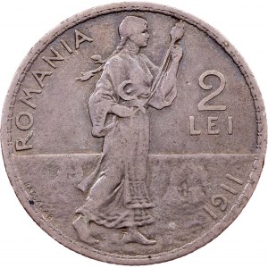 Romania, 2 Lei 1911, Hamburg