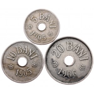 Romania, 5, 10, 20 Bani 1905, 1906