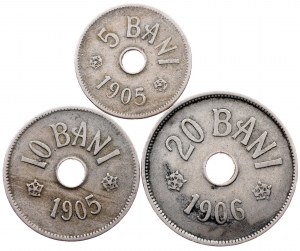 Romania, 5, 10, 20 Bani 1905, 1906