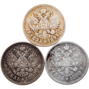 Russia, 1 Rouble 1897, 1898, 1899