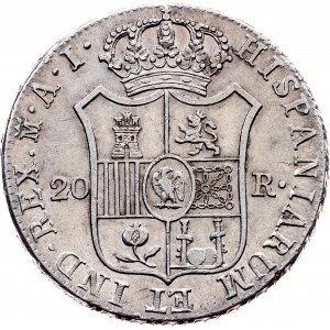 Španělsko, 20 Reales 1812, M AI, Madrid