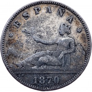 Spain, 2 Pesetas 1870, Madrid, Contemporary forgery