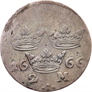 Sweden, 2 Mark 1666, Stockholm