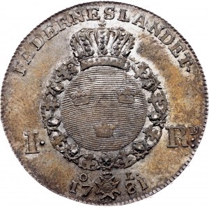 Švédsko, 1 Riksdaler 1781, Stockholm