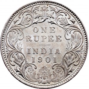 Britská Indie, 1 rupie 1901, Bombaj