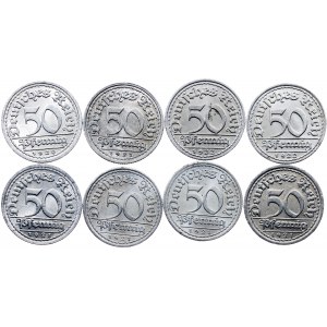 Germany - Lots, 50 Pfennig 1920-1922, A, D, G, J, F