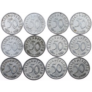 Germany - Lots, 50 Reichspfennig 1939-1943, A, G