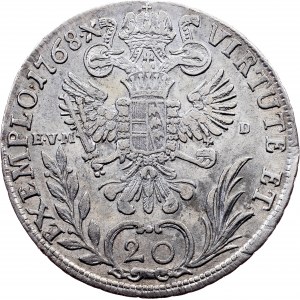 Joseph II., 20 Kreuzer 1768, B/E.V.M-D