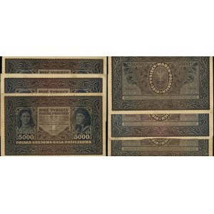 Poland, set: 3 x 5,000 Polish marks, 7.02.1920