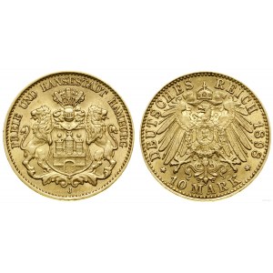 Germany, 10 marks, 1898 J, Hamburg