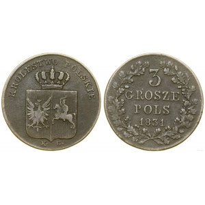 Polska, 3 grosze, 1831, Warszawa