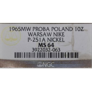 Pologne, 10 zlotys, 1965, Varsovie