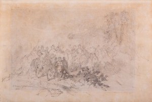 Wojciech GERSON (1831-1901), Scena z przemarszem wojsk; 1888