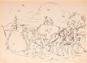 Tadeusz BARWECKI - SZEWCZYK (1912-1999), Z TEKI - Szkice moje, Sianokosy, 1928