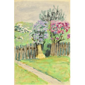 Ludwik MACIĄG (1920-2007), Widok na ogród