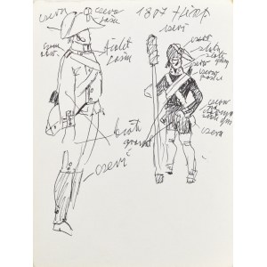 Ludwik MACIĄG (1920-2007), Sketches of soldiers' uniforms