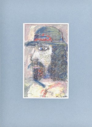 Eugeniusz TUKAN-WOLSKI (1928-2014), Popiersie mężczyzny z brodą w kapeluszu