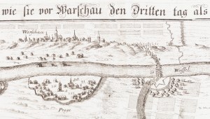 Matthäus Merian (1593 Bazylea - 1650 Schwalbach), Bitwa o Warszawę podczas wojny polsko-szwedzkiej, dzień trzeci, 30 lipca 1656, 1743