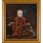 Autor nierozpoznany (XVIII w.), Portret szlacheckiego dziecka z psem