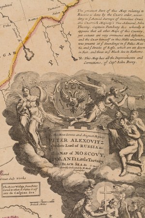 Herman Moll (1654 - 1732 Londyn), Mapa Rosji, Polski, Chanatu Krymskiego i Morza Czarnego, 1716