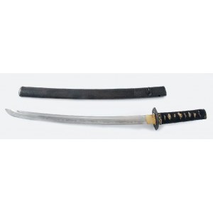 Wakizashi - krótki miecz japoński, sygn. BIZEN OSAFUNE SUKESADA w pochwie