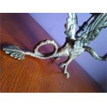 Kerzenleuchter - Bronze - dreiköpfiger Drache - 2. Hälfte des 19.