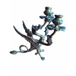 Kerzenleuchter - Bronze - dreiköpfiger Drache - 2. Hälfte des 19.