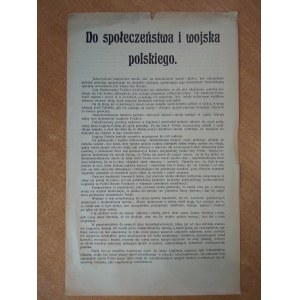 To the public and the Polish Army League of Polish Statehood 1916.