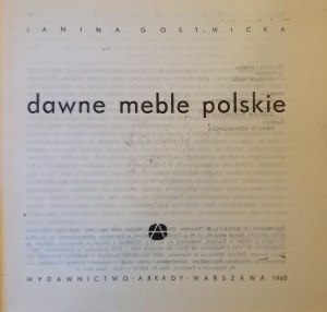 Dawne meble polskie Janina Gostwicka Exlibris Bukowskich