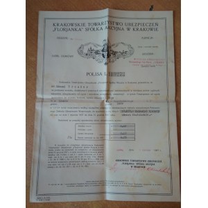 Compagnie d'assurance Cracovie Florjanka Lviv 1937.