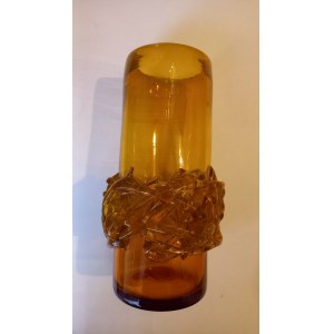 Braided glass vase designed by Jerzy Szłuczan-Orkusz 1970s.