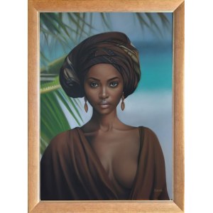 Catherine Rekiel, Woman in a brown turban, 2024