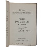 Jan Kochanowski - Pisma polskie wybrane, E. Wende &amp; S-ka, 1914.