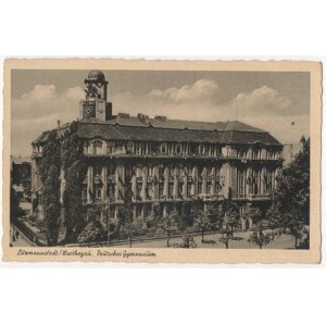 Łódź Litzmannstadt Gimnazjum POCZTÓWKA